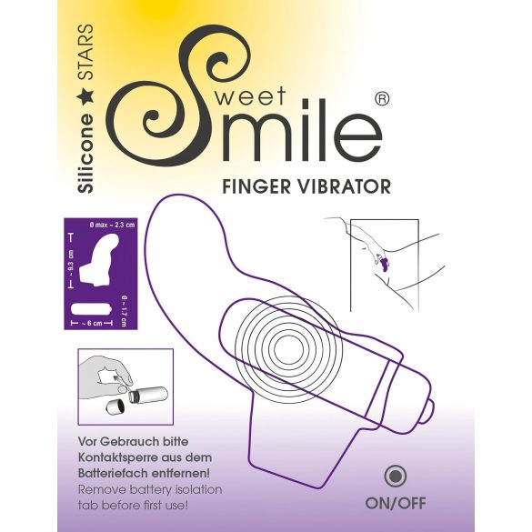 Smile - vibrador de dedo ondulado - silicone lilás