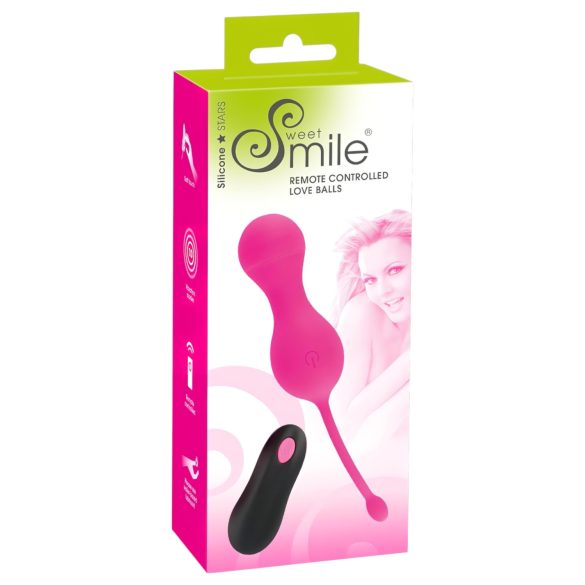 SMILE Love Balls - ovo vibratório recarregável com controle remoto - rosa