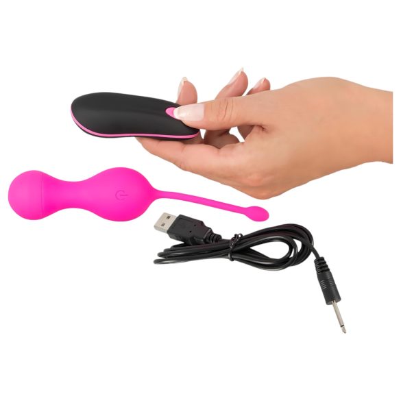 SMILE Love Balls - ovo vibratório recarregável com controle remoto - rosa