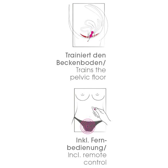 SMILE Love Balls - ovo vibratório recarregável com controle remoto - rosa