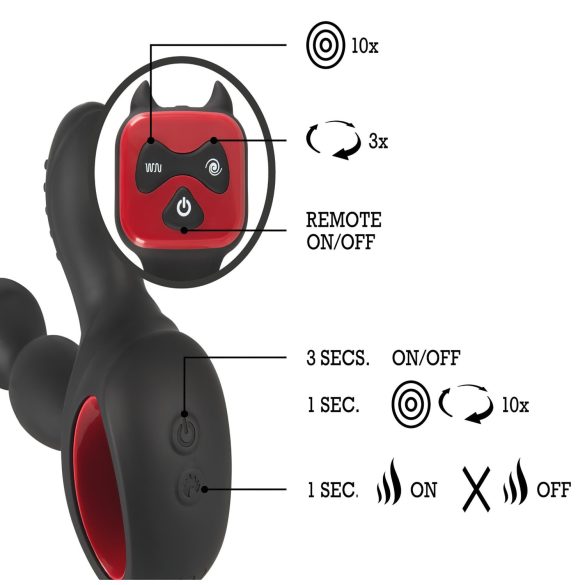 You2Toys - vibrador próstata rotativo aquecedor - silicone preto