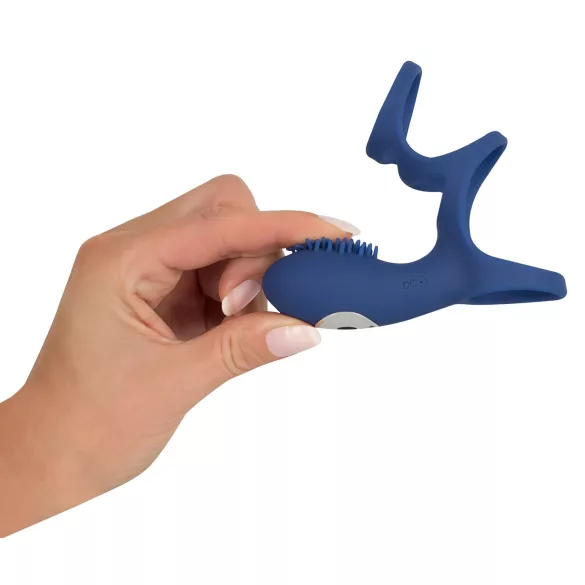 SMILE Couple - anel peniano vibratório recarregável - silicone azul