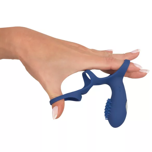 SMILE Couple - anel peniano vibratório recarregável - silicone azul