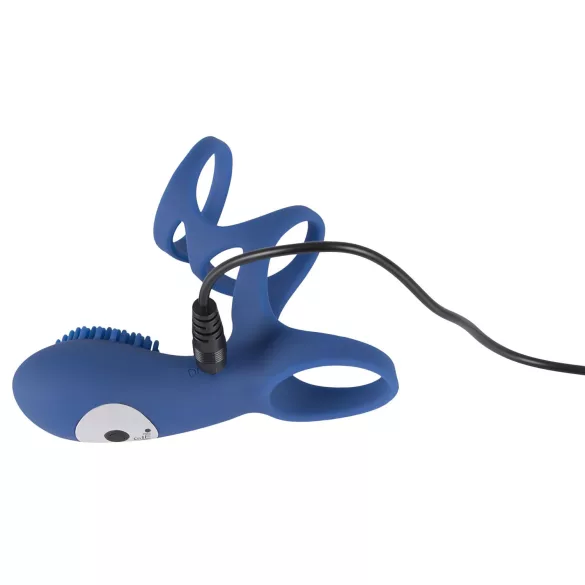 SMILE Couple - anel peniano vibratório recarregável - silicone azul