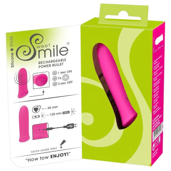 Smile - vibrador bullet potente recarregável pequeno - silicone rosa