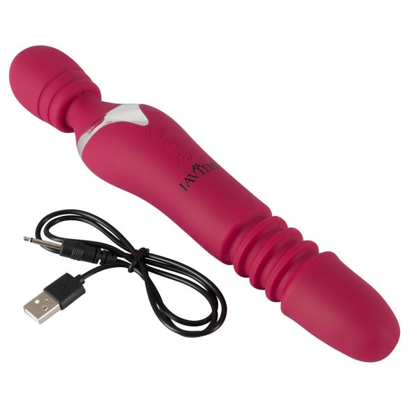 Javida Thrusting - vibrador massageador 3 em 1 recarregável silicone vermelho