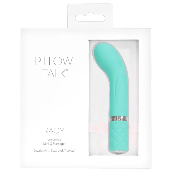 Pillow Talk Racy - vibrador ponto G recarregável fino - silicone azul turquesa