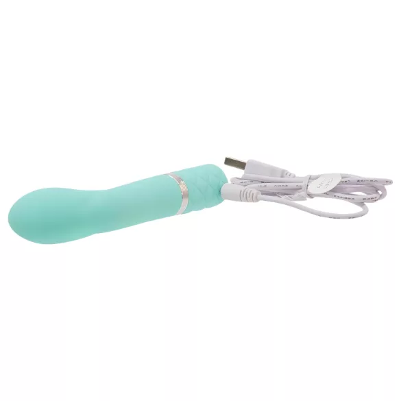 Pillow Talk Racy - vibrador ponto G recarregável fino - silicone azul turquesa