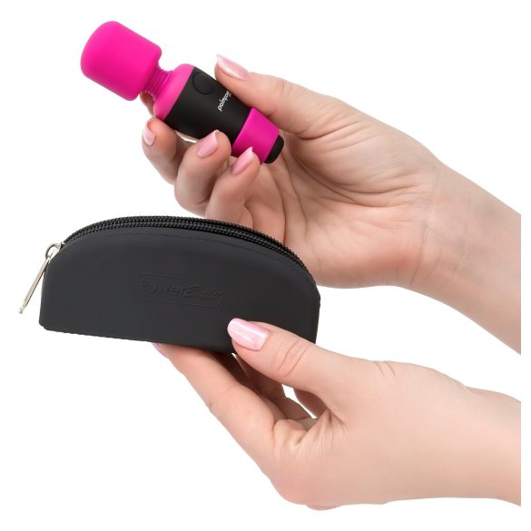 PalmPower - vibrador massageador portátil mini - silicone rosa/preto