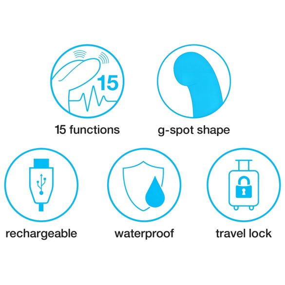 Happyrabbit - vibrador ponto G fino - silicone preto