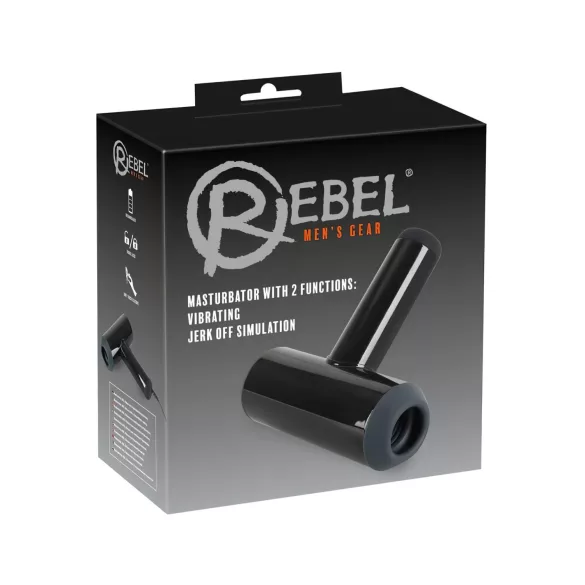 Rebel - masturbador vibratório com movimento ascendente (preto)