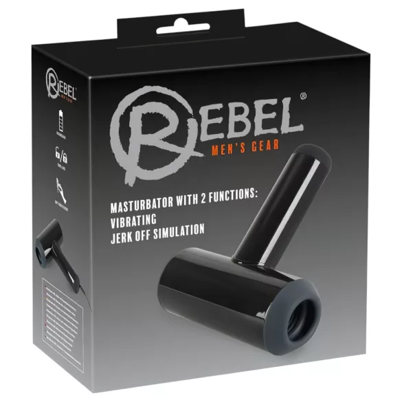 Rebel - masturbador vibratório com movimento ascendente (preto)