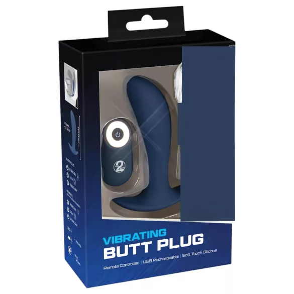 You2Toys - plug anal vibratório recarregável com controle remoto - silicone azul