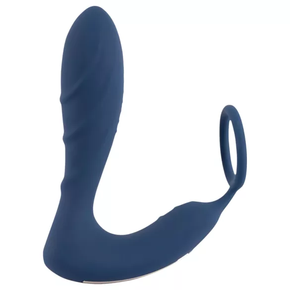You2Toys - plug anal vibratório com anel peniano - silicone azul