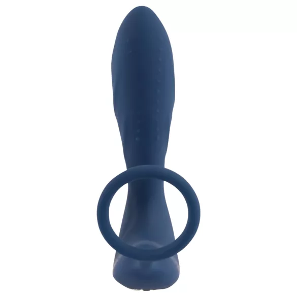 You2Toys - plug anal vibratório com anel peniano - silicone azul