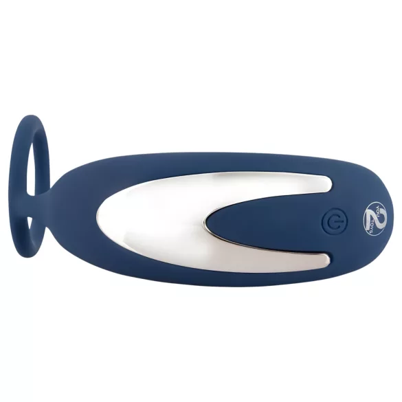 You2Toys - plug anal vibratório com anel peniano - silicone azul