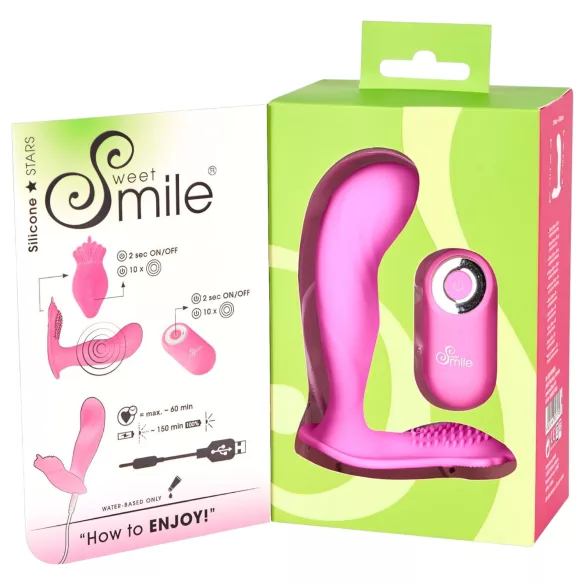 SMILE - vibrador para calcinha ponto G recarregável com controle remoto - rosa