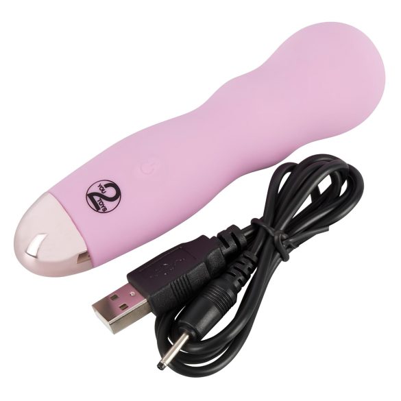 Cuties Mini Rose - vibrador recarregável ondulado - silicone rosa