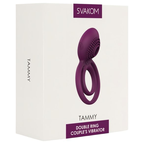 Svakom Tammy - anel peniano e testicular vibratório recarregável - roxo