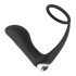 Black Velvets - vibrador anal com anel peniano - silicone preto