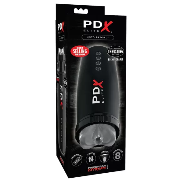 PDX Elite Moto Bator 2 - masturbador masculino automático com sucção preto