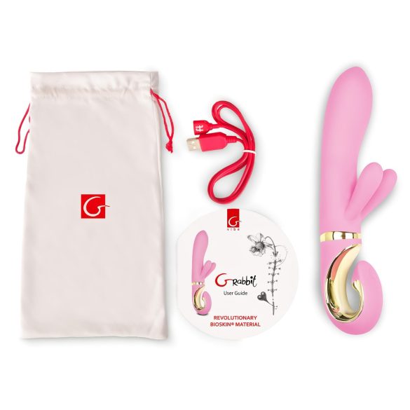 G-Vibe GRabbit - vibrador ponto G recarregável 3 motores silicone rosa