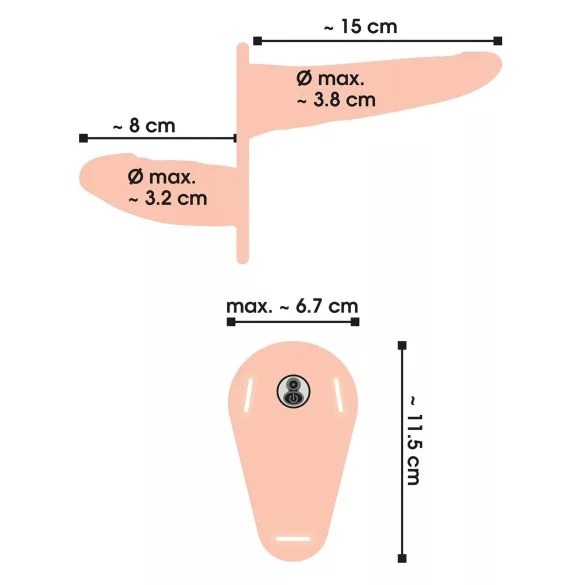 You2Toys - strap-on vibrador duplo - cor natural