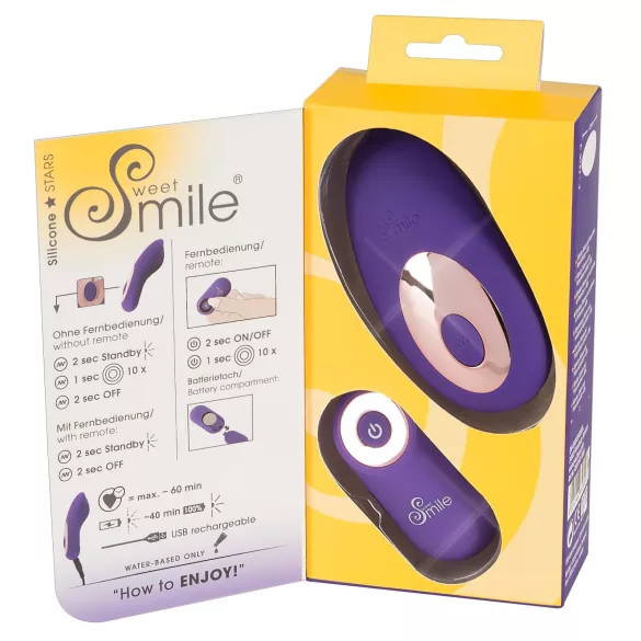 SMILE - vibrador clitóris com controle remoto recarregável - lilás