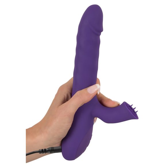 Smile Pearl - vibrador empurrador roxo com pérolas