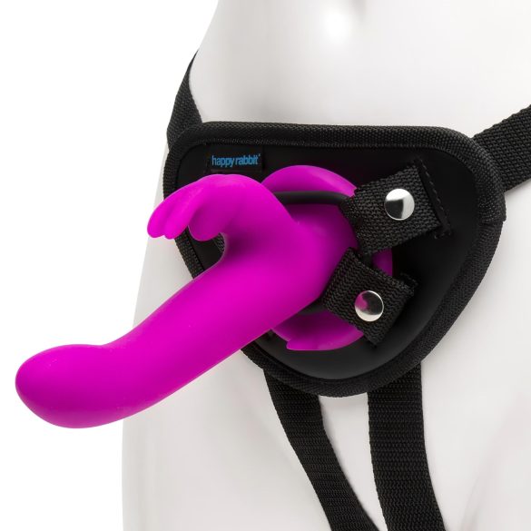 Happyrabbit - vibrador strap-on coelho - roxo