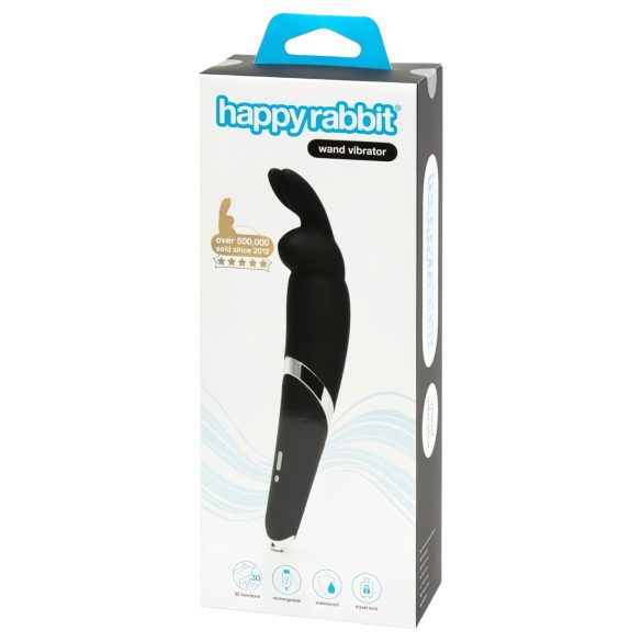 Happyrabbit - vibrador massageador recarregável tipo varinha - preto