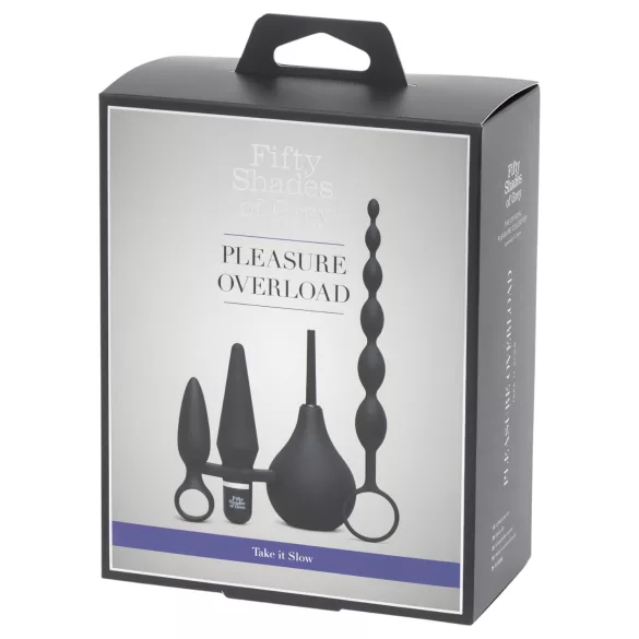 Fifty Shades of Grey - kit anal 4 em 1 - silicone preto