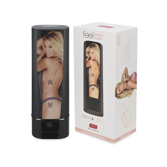Kiiroo Onyx+ Jessica Drake - masturbador masculino interativo - preto