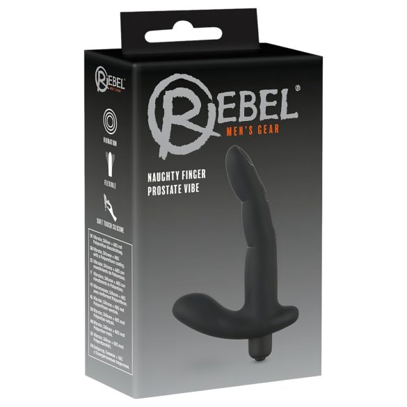 Rebel Naughty Finger - vibrador próstata - silicone preto