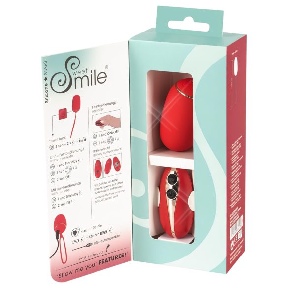 Smile Love Ball - ovo vibratório com controle sem fio recarregável vermelho