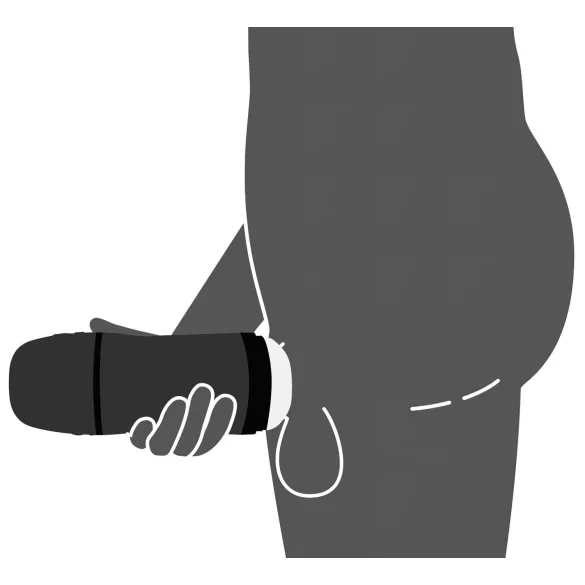 Rebel - masturbador masculino 2 em 1 sucção e vibração - silicone preto