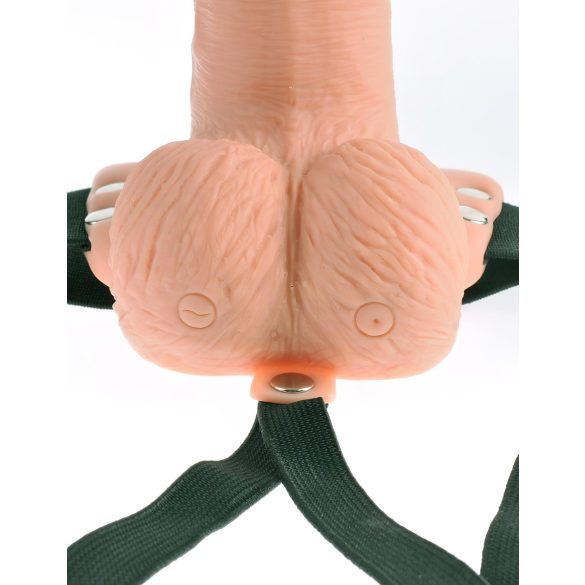 Fetish Strap-On 6 - cintaralho oco com vibração - vibrador realista cor natural