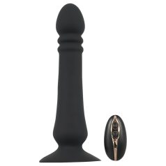   Black Velvets - vibrador anal com pulsação recarregável - silicone preto