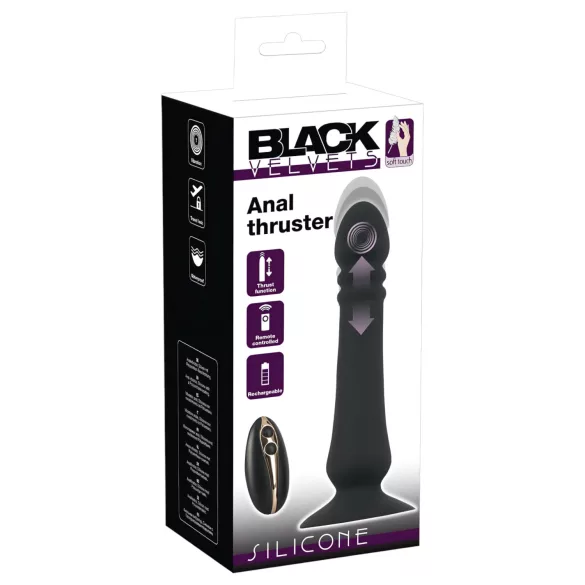 Black Velvets - vibrador anal com pulsação recarregável - silicone preto