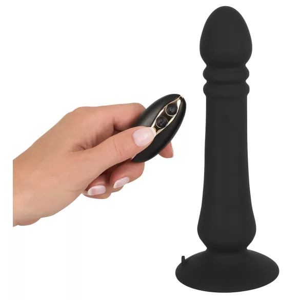 Black Velvets - vibrador anal com pulsação recarregável - silicone preto