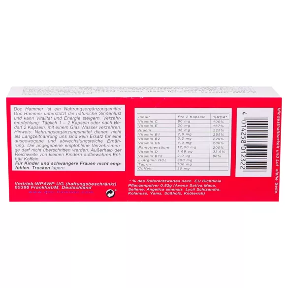 Doc Hammer - cápsula suplemento alimentar unissex (24 unidades)