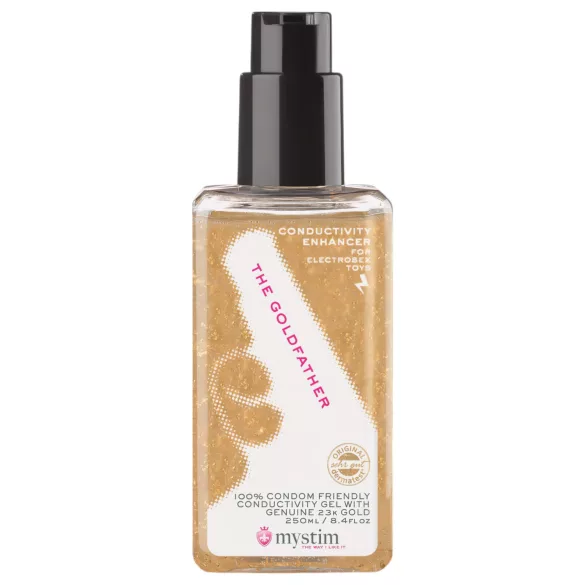 mystim - lubrificante para sexo eletro - ouro 23k - 250ml
