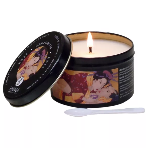 Shunga - vela de massagem afrodisíaca - aroma de rosa - 170ml