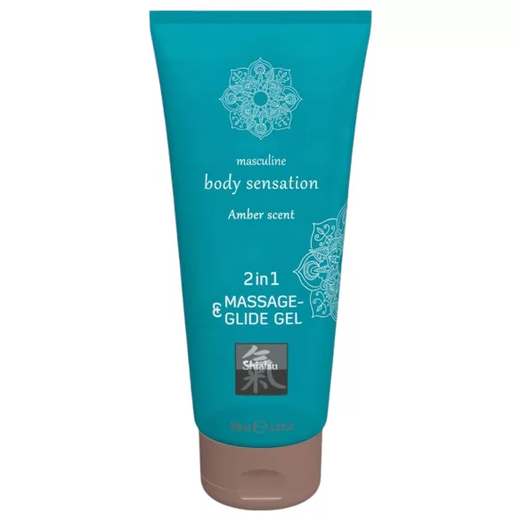 Shiatsu - gel massagem lubrificante 2 em 1 - aroma âmbar - 200ml