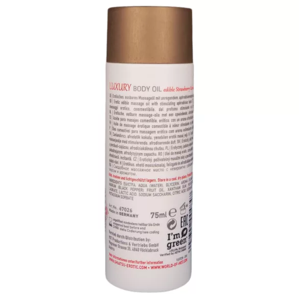 Shiatsu Luxury - óleo de massagem comestível - morango e pimenta vermelha 75ml