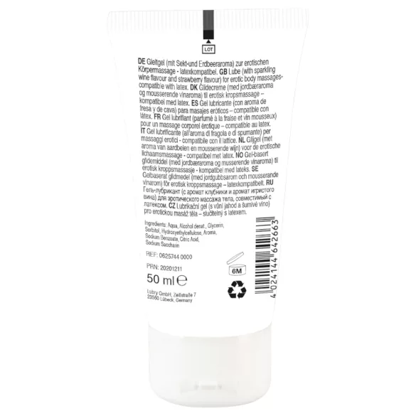 Lick it! - lubrificante beijável 2 em 1 - morango com champanhe 50ml