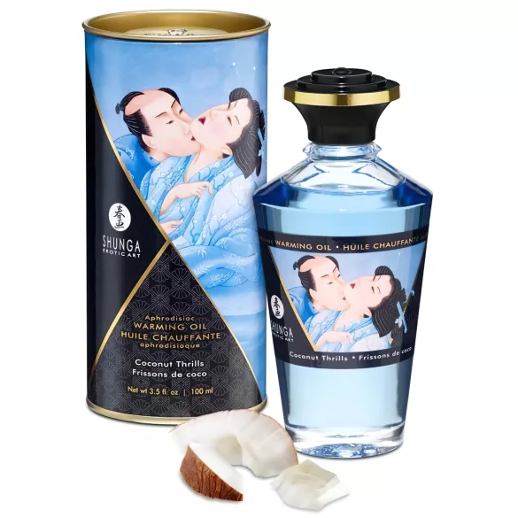 Shunga - óleo de massagem com efeito quente - coco - 100ml