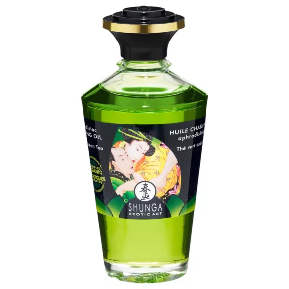 Shunga - óleo de massagem com efeito calor - chá verde - 100ml