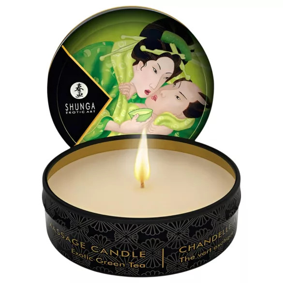 Shunga - vela para massagem - chá verde - 30ml