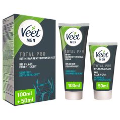   Veet - creme depilatório íntimo e bálsamo para homens (100 ml + 50 ml)